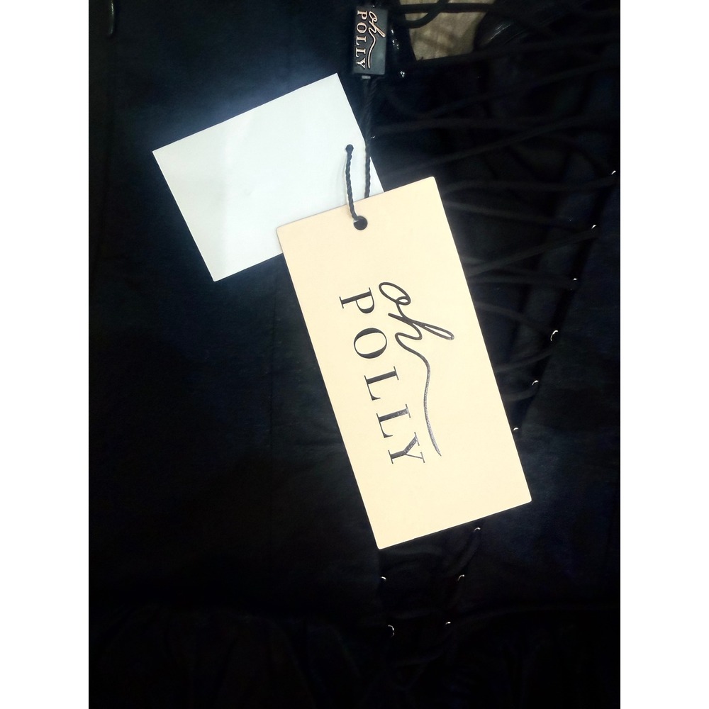 Oh Polly Laela Satin Bubble Hem Corset Mini Dress – Black Sz 0 NWT - Picture 10 of 12